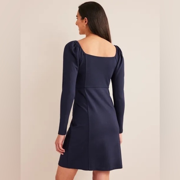 Boden Square Neck Long Sleeve Mini Dress in Navy - Picture 3 of 8